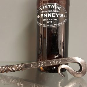 Merry Xmas Beer Bottle Opener - Christmas - Reverse Twist Bottle Opener - Xmas - Blacksmith Hand Forged - Made in Cumbria