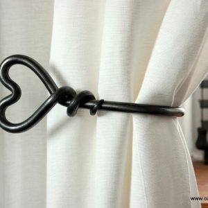 Heart Design Curtain Tie Back - Blacksmith Hand Forged